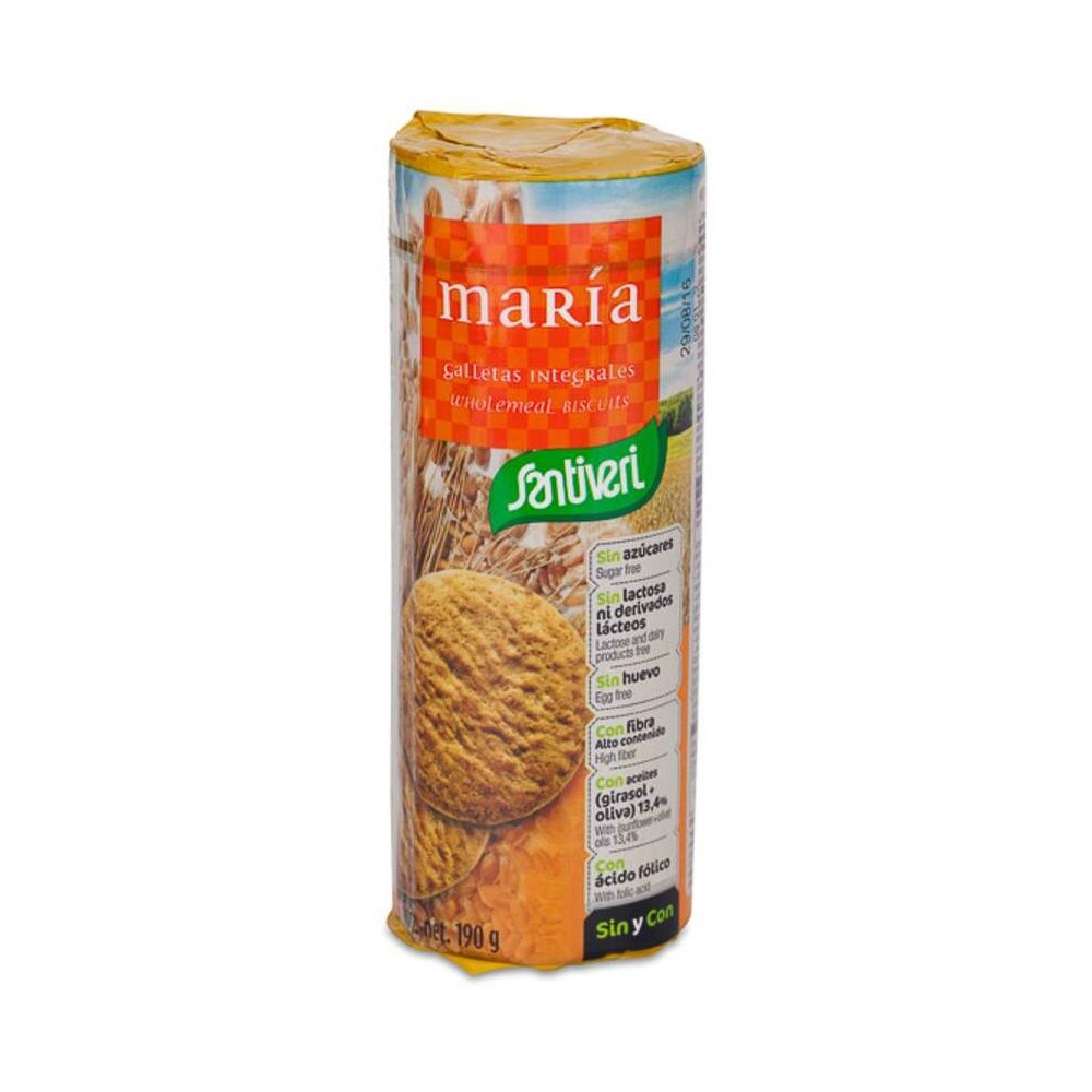 Santiveri Galletas María Integrales Sin Azúcar, 190 G