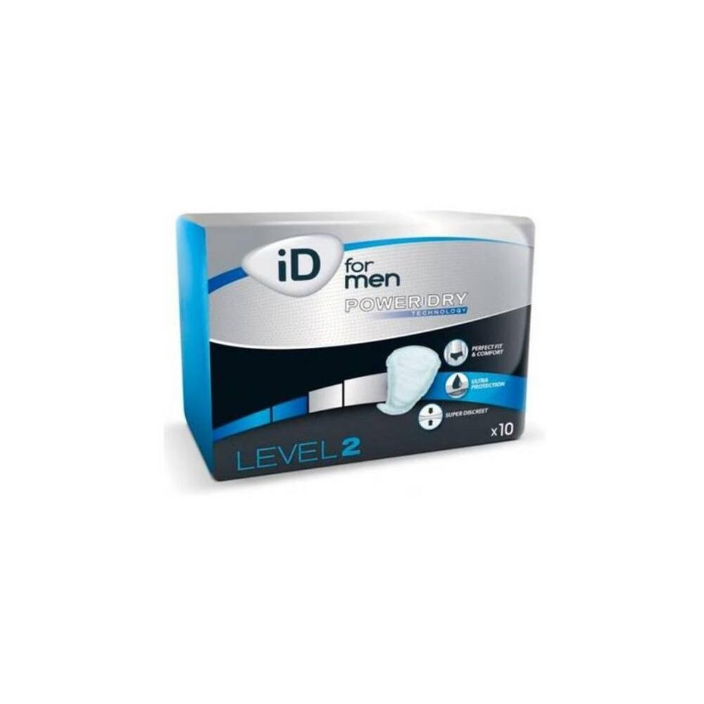 Id For Men Level 2 Protectores Para Incontinencia Ligera, 10 Unidades