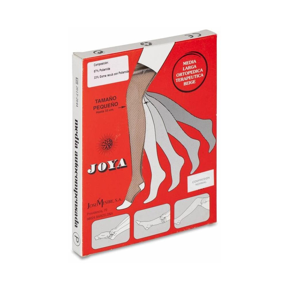 Joya Media Extra Larga De Compresión Normal Beige Talla Grande, 1 Ud