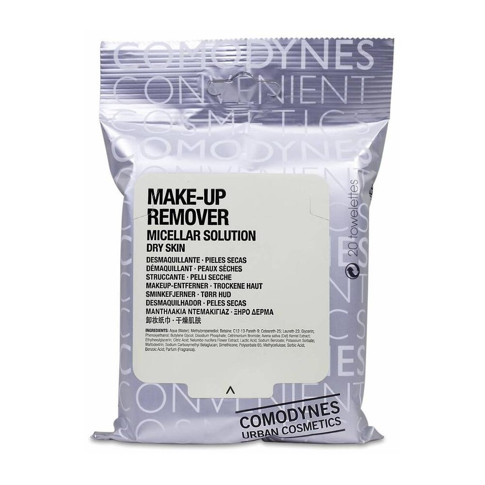 Comodynes Make-Up Remover Solución Micelar Pieles Secas 20 Toallitas