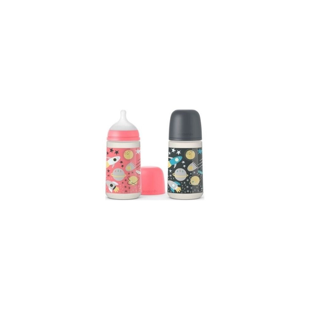 Suavinex Biberón Prints Fisiológico Sx Pro Silicona Medio +0M 270Ml 1Ud