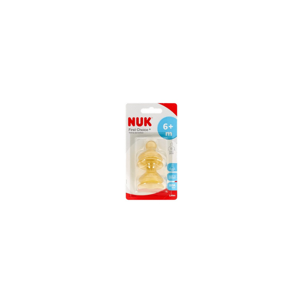 Nuk Tetina Látex Talla Boca Ancha Talla 2 Orificio L 2Uds