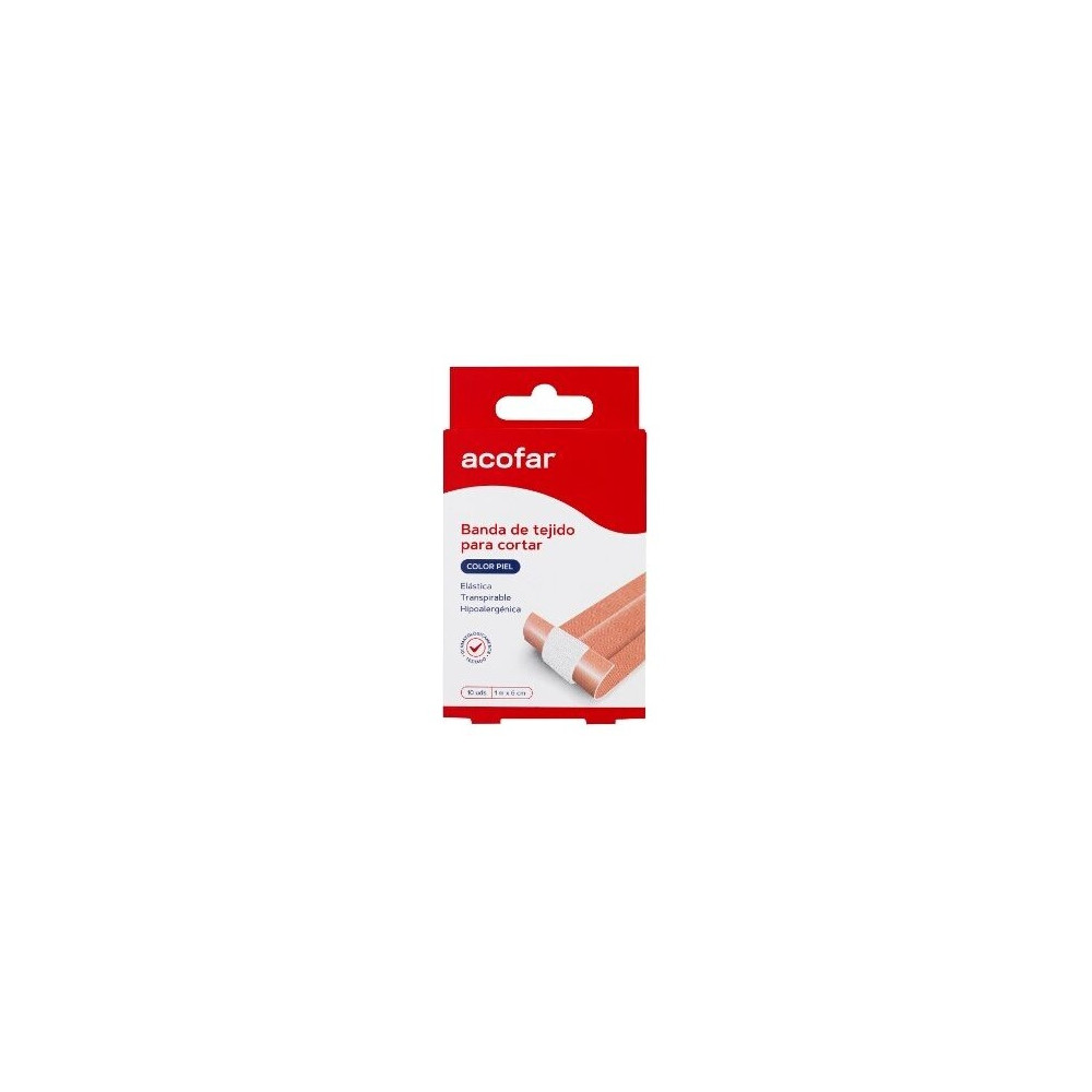 Acofar Apósito Banda Tejido Para Cortar Poroso 10X6Cm 10Uds