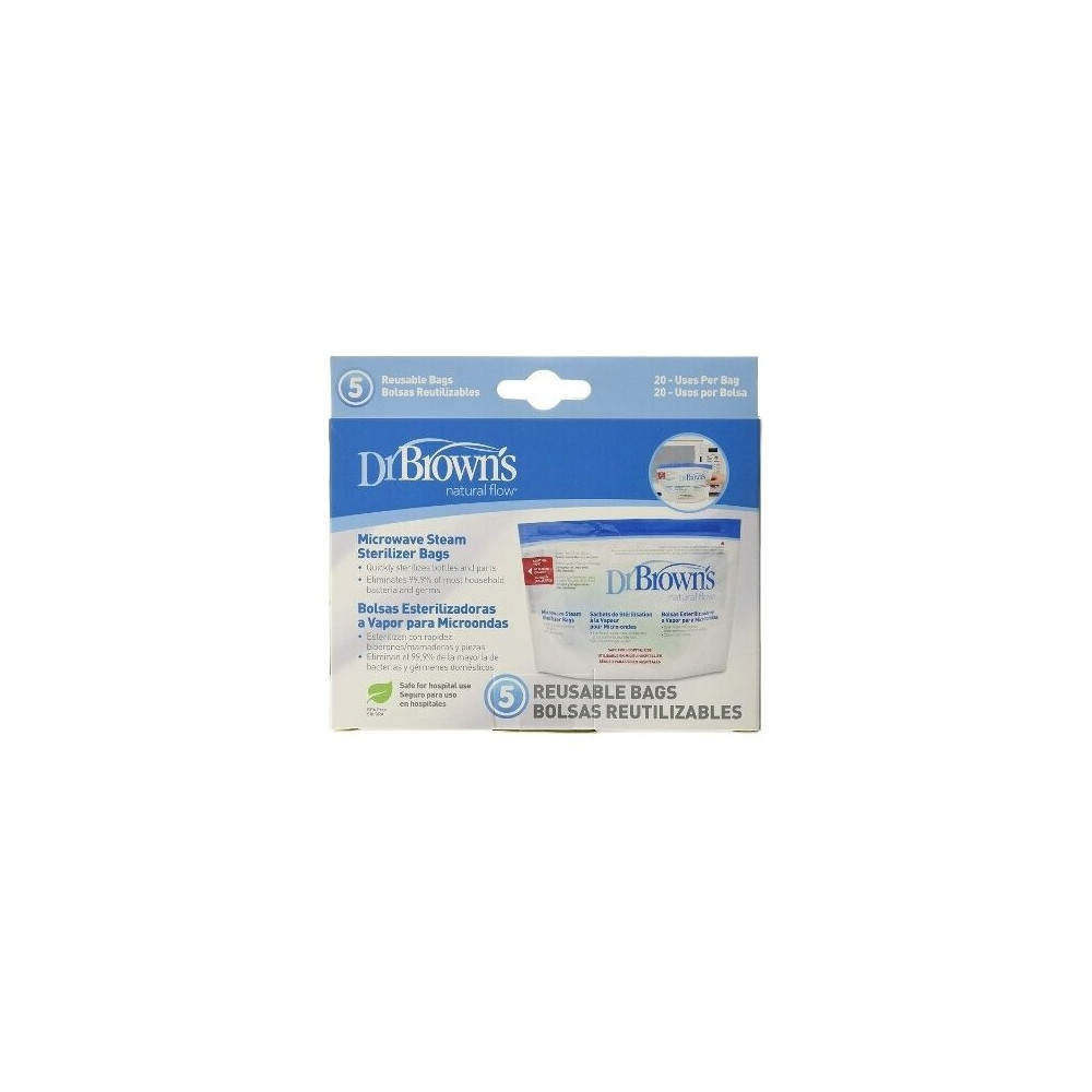 Dr. Brown'S 1 Bolsa Esterilizacion A Vapor Microondas 5Uds