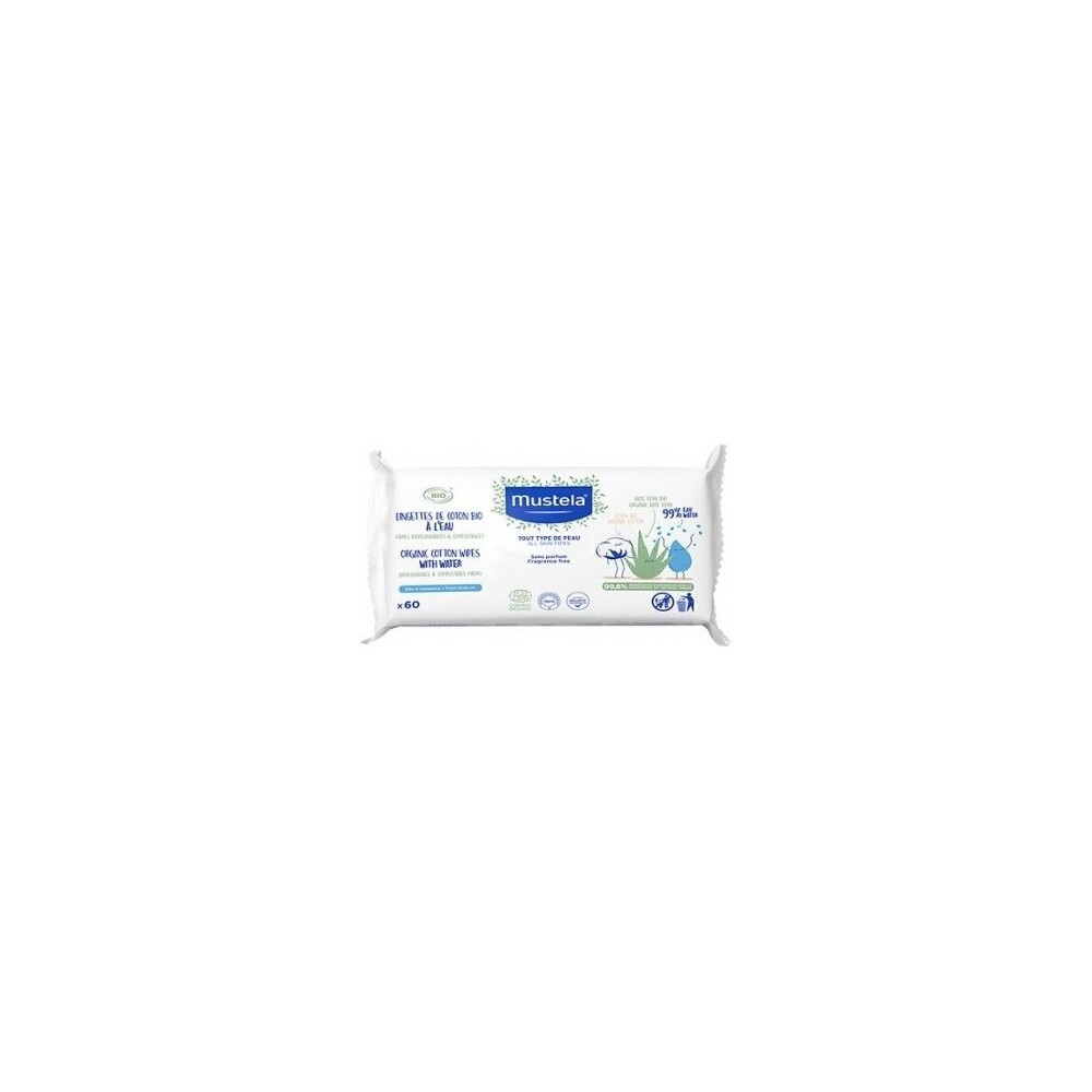 Toallitas De Algodon Al Agua Bebe-Niño 60Uds. Bio