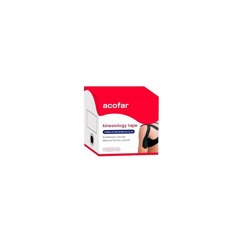 Acofarsport Kinesiology Tape Negra 5Cmx5M