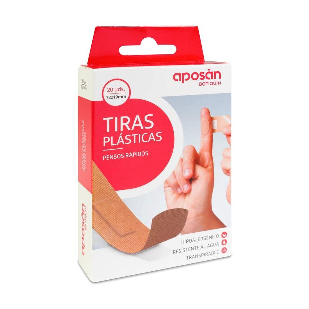 Aposán Tiras Plásticas 1 Tamaño, 20 Uds
