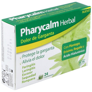 Pharycalm Herbal Plantaga Erysimum Regaliz 24 Comprimidos