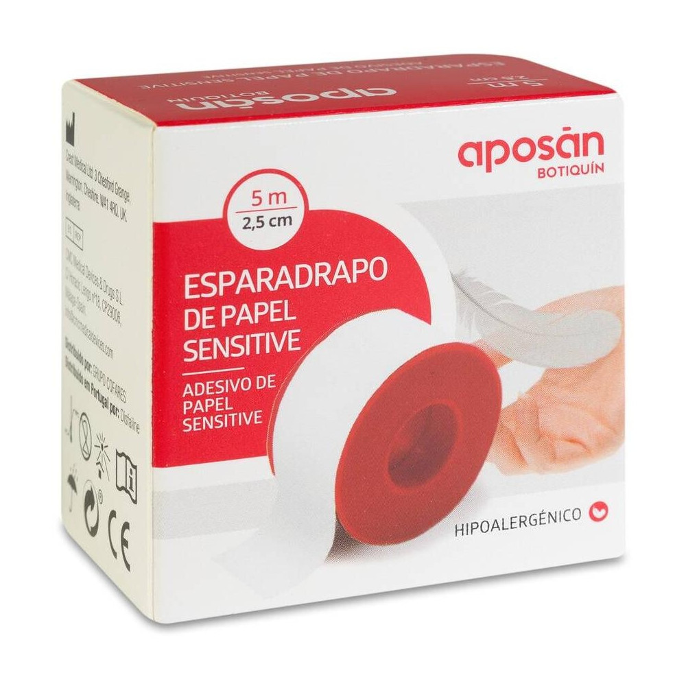 Aposán Esparadrapo Hipoalérgico Papel 5X2,5Cm 1Ud