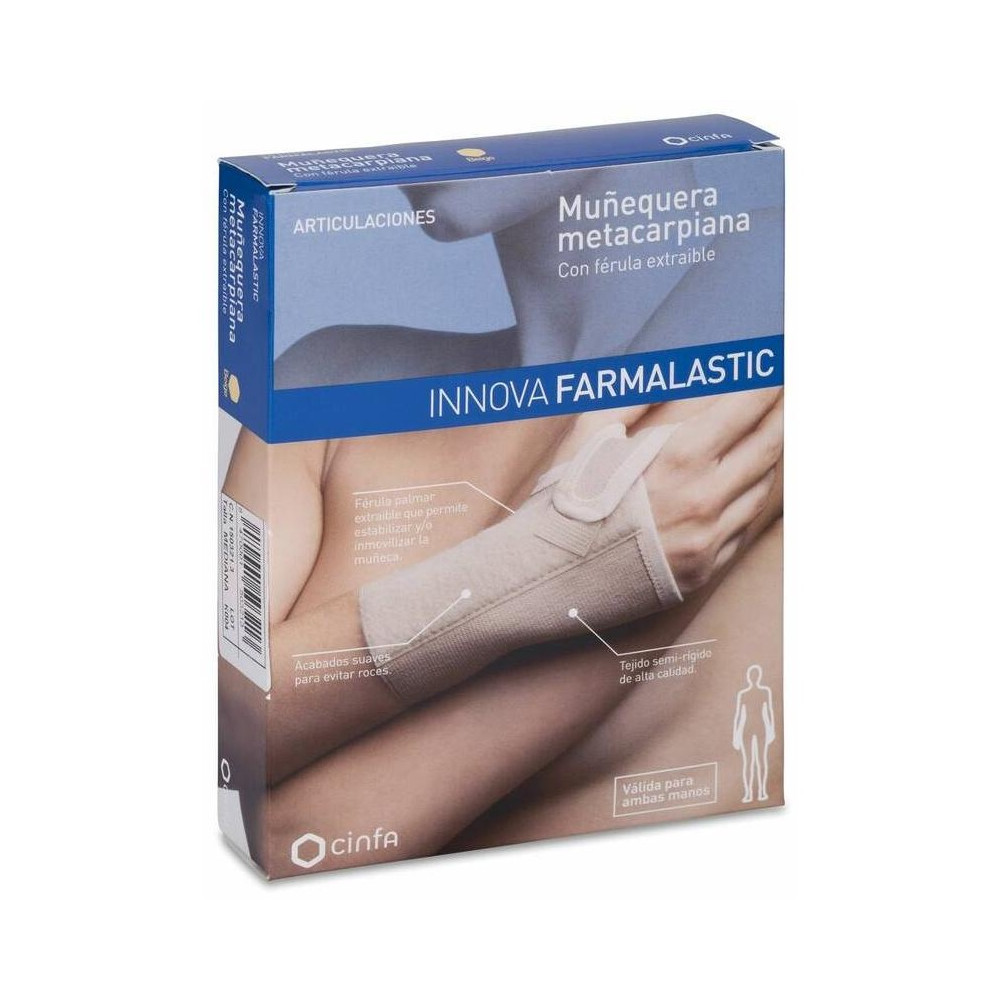 Farmalastic Innova Muñequera Metacarpiana Férula Talla Mediana, 1 Ud