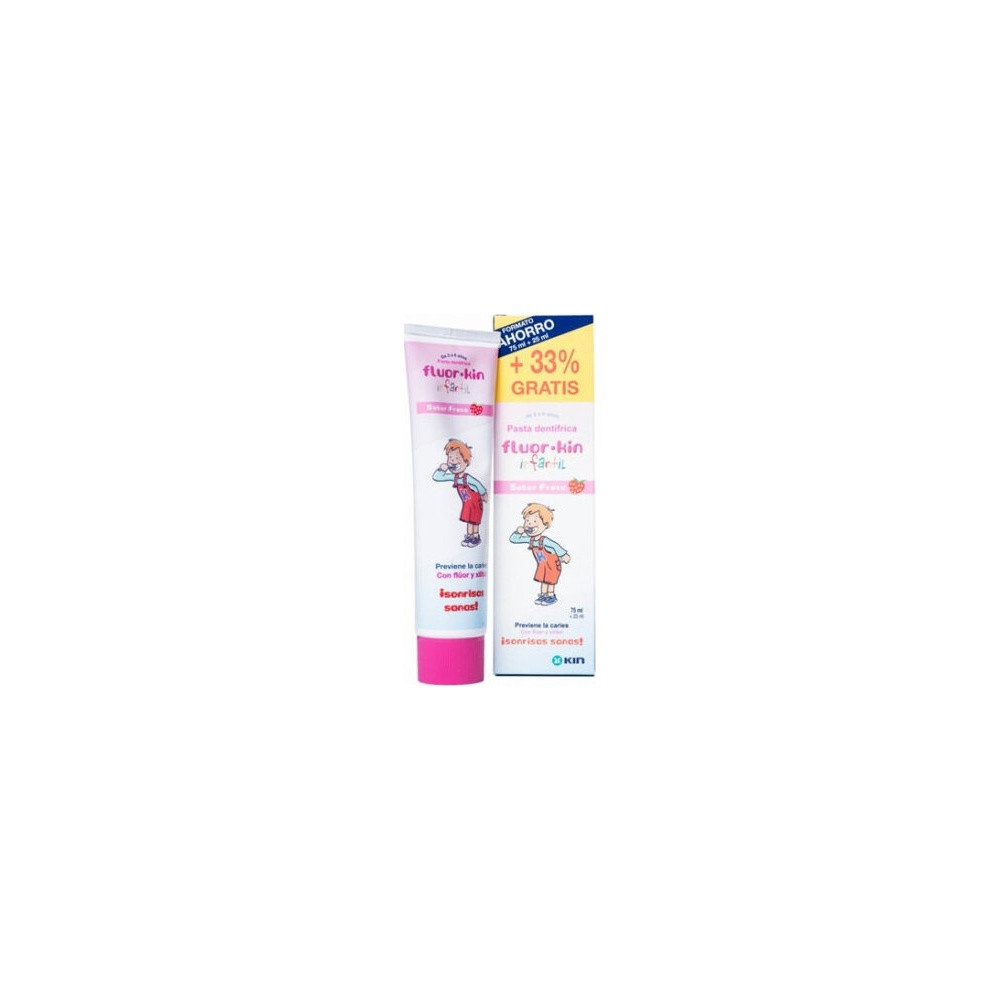 Fluor Kin Infantil Pasta Dentifrica Fresa, 75 Ml