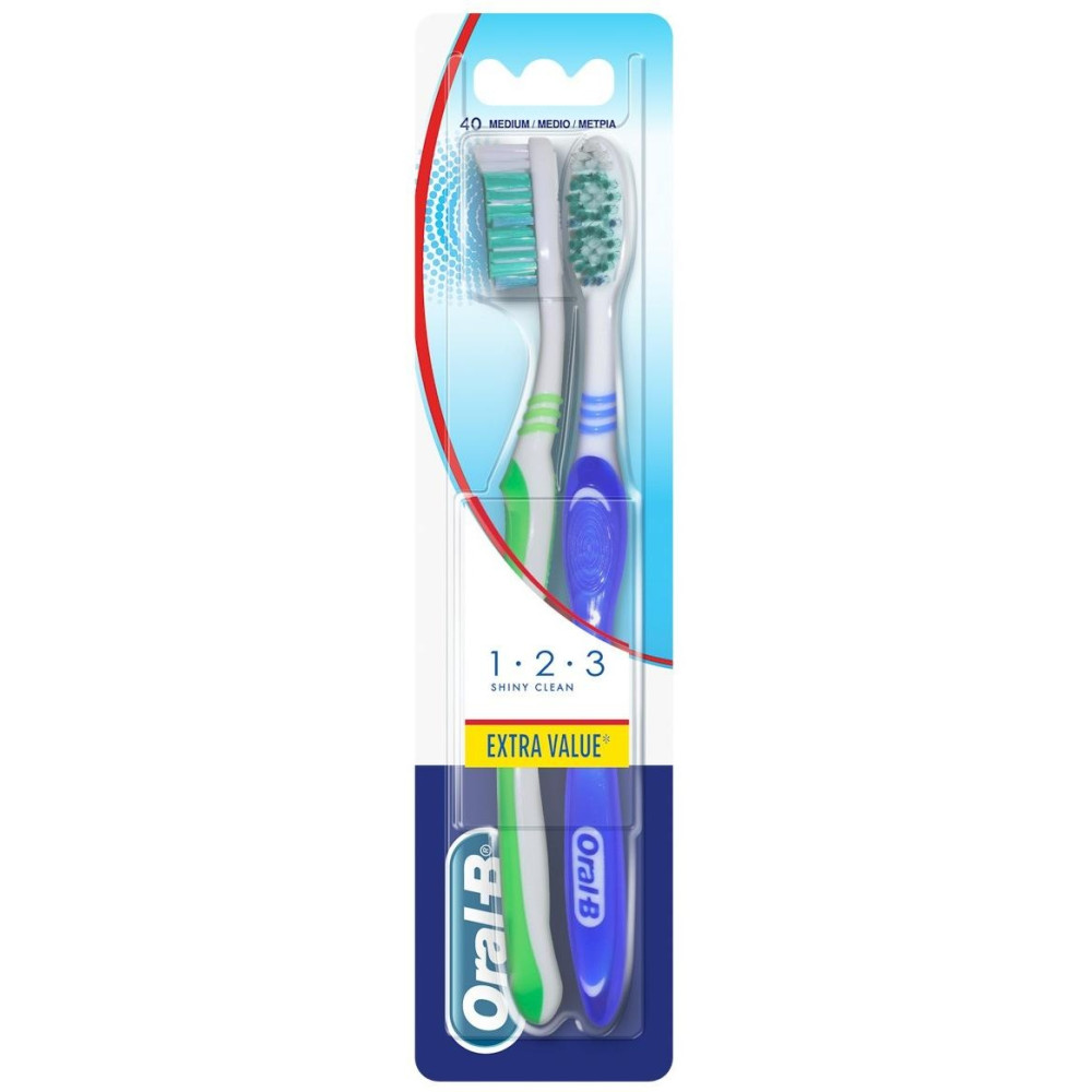 Oral-B Shiny Clean 1-2-3 Cepillo De Dientes 2Uds