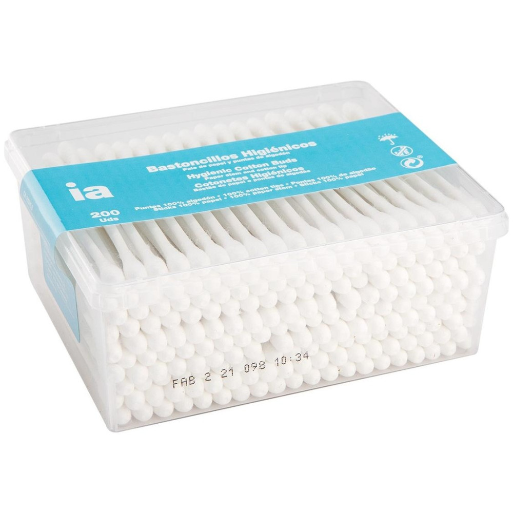 Interapothek Bastoncillos Higienicos Seguridad Palo Papel 200Uds