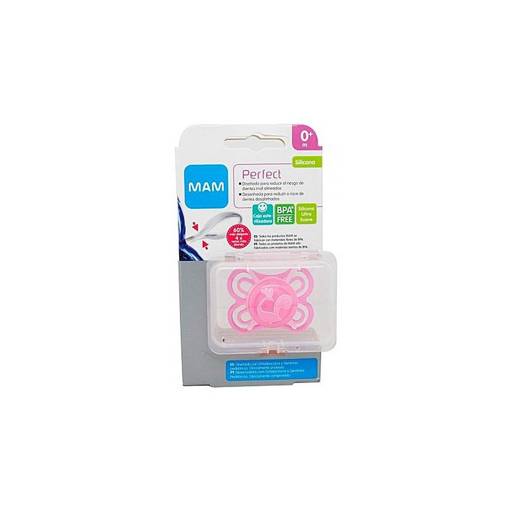 Mam Chupete Silicona Perfect 0+ M Rosa 1Ud