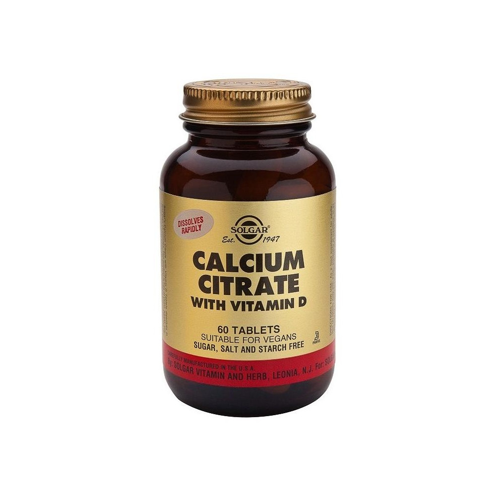 Solgar Citrato De Calcio Con Vitamina D3 60 Comprimidos