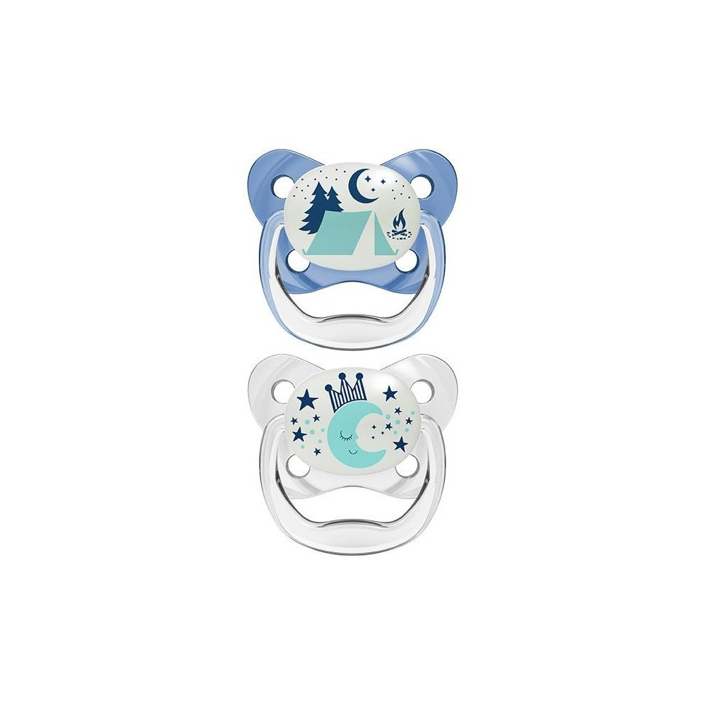 Drbrown'S Chupete Preventivo Nocturno Azul 6-18 Meses