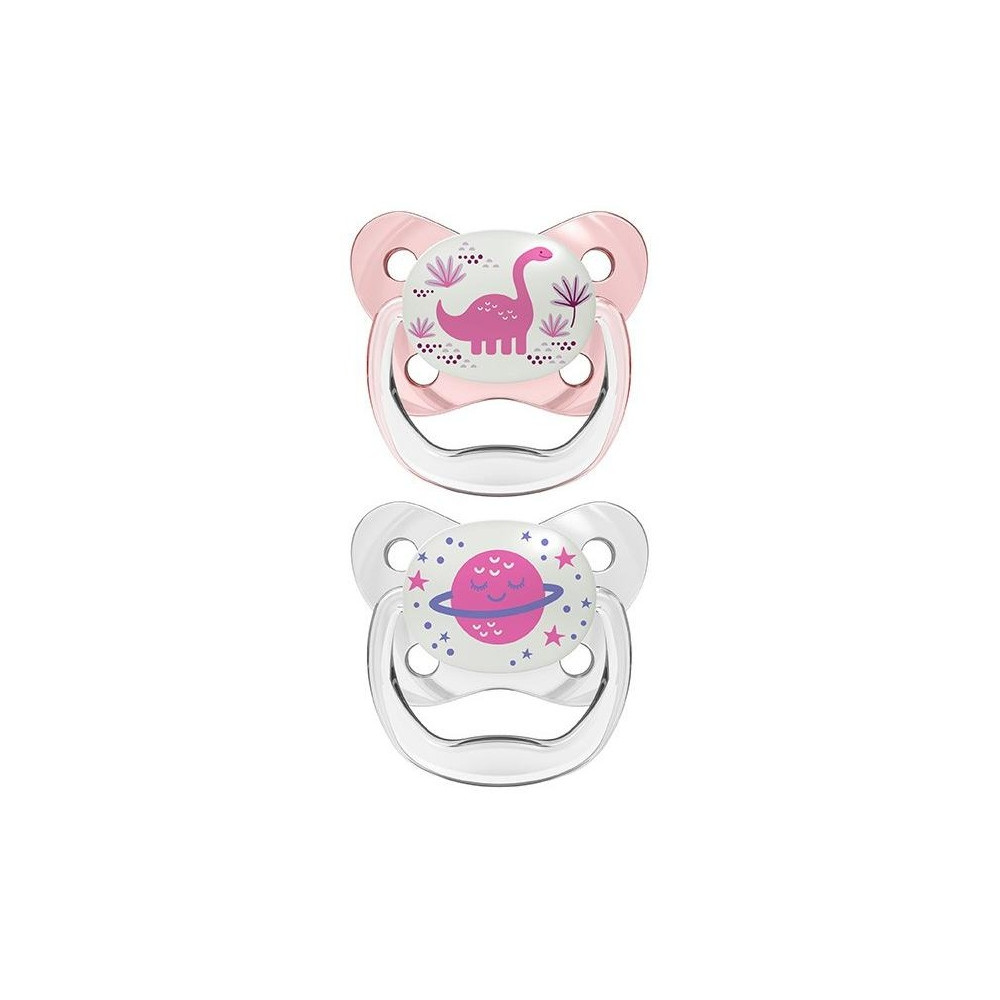Dr Brown'S Chupete Silicona Nocturno 6 A 18 Meses Rosa 2Uds