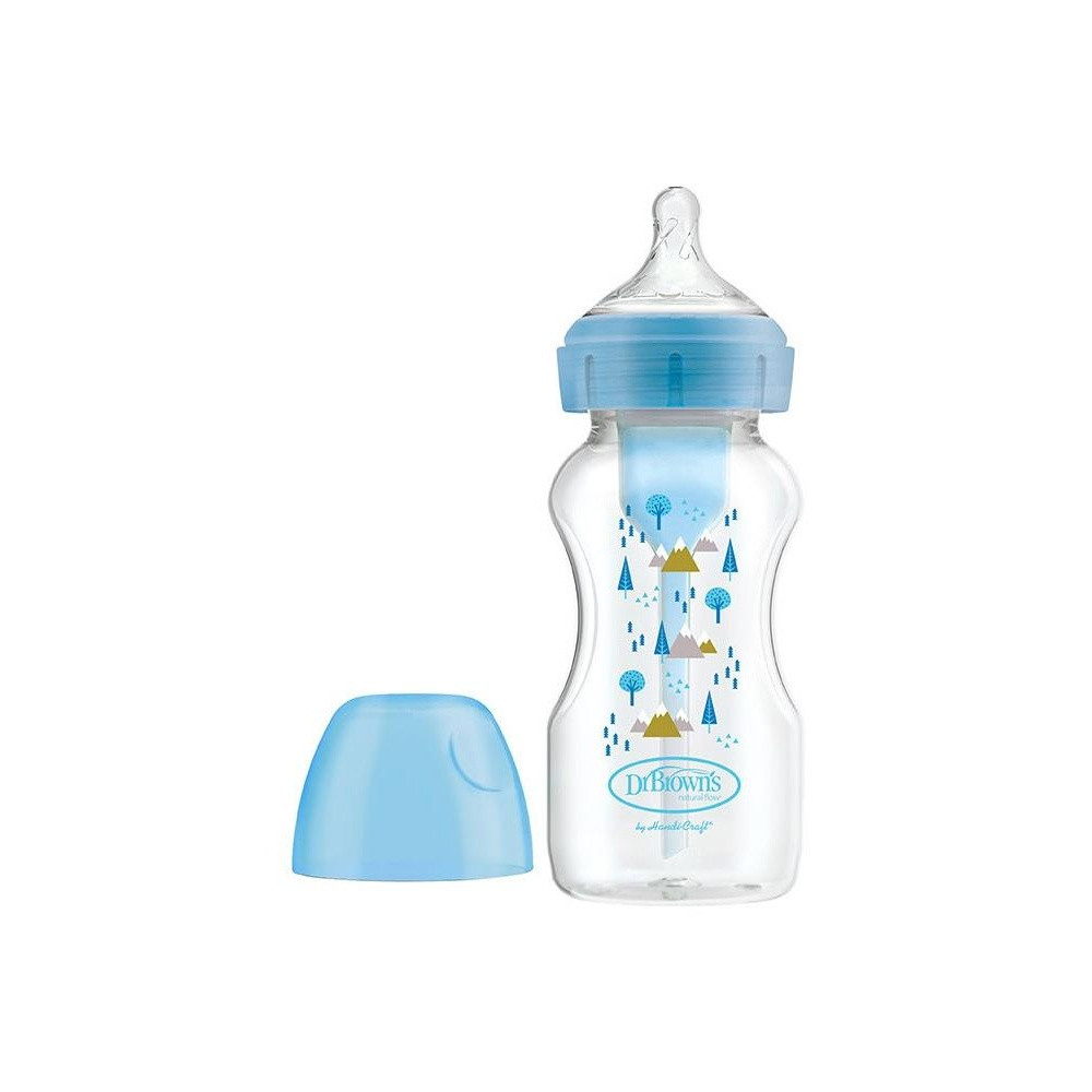 Dr Brown'S Biberon Silicona Natural Flow Azul Bosque 270Ml 1Ud