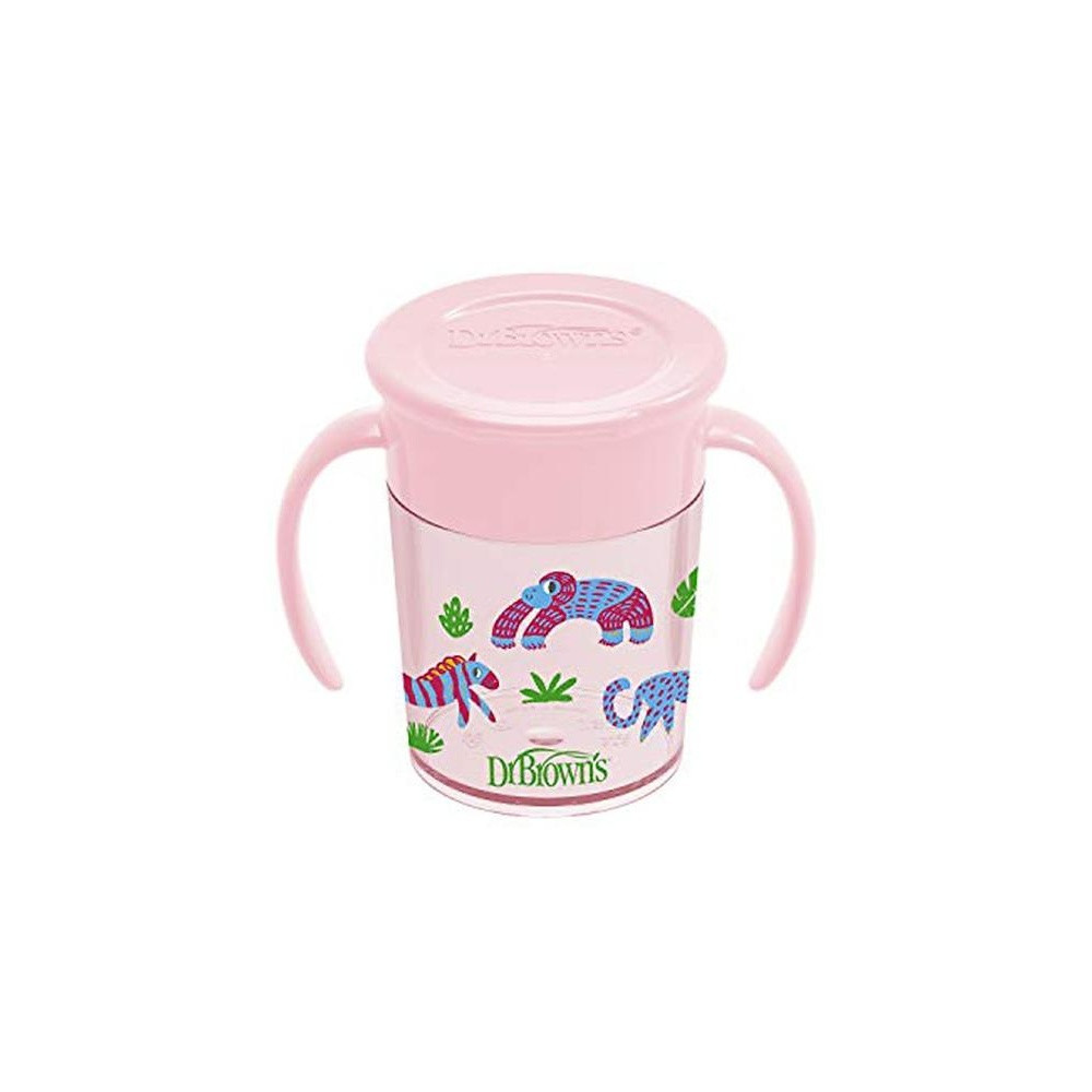 Dr.Brown'S Vaso 360 Sin Boquilla Rosa Con Asas 200Ml