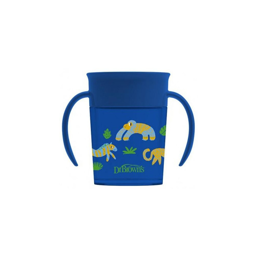 Dr.Brown'S Vaso 360 Sin Boquilla Azul Con Asas 200Ml