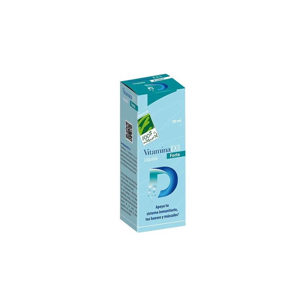 100% Natural Vitamina D3 Liquida Forte 30Ml
