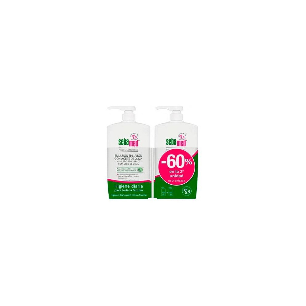 Emulsión Sin Jabón Gel De Baño Con Aceite De Oliva Duo 2 X 750 Ml