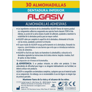 Algasiv Almohadillas Adhesivas Dentadura Inferior 30Uds