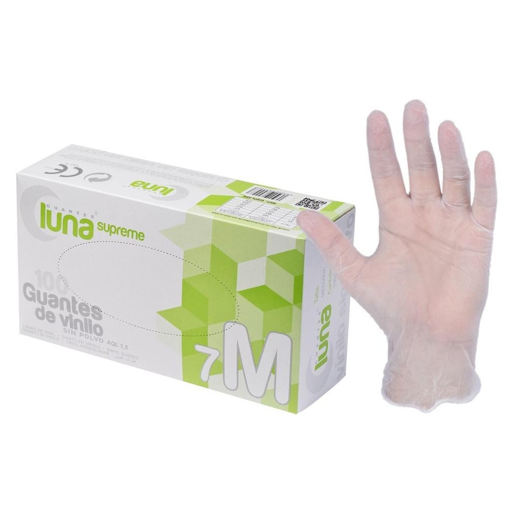 Luna Guantes De Vinilo Sin Polvo Talla M 100U