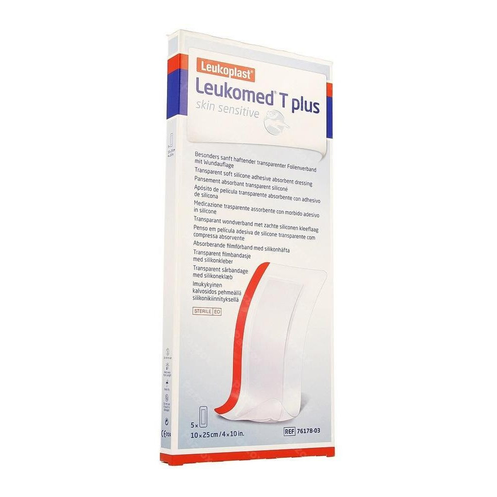 Leukomed T Plus Skin Sensitive Apósitos 10Cmx25Cm 5U