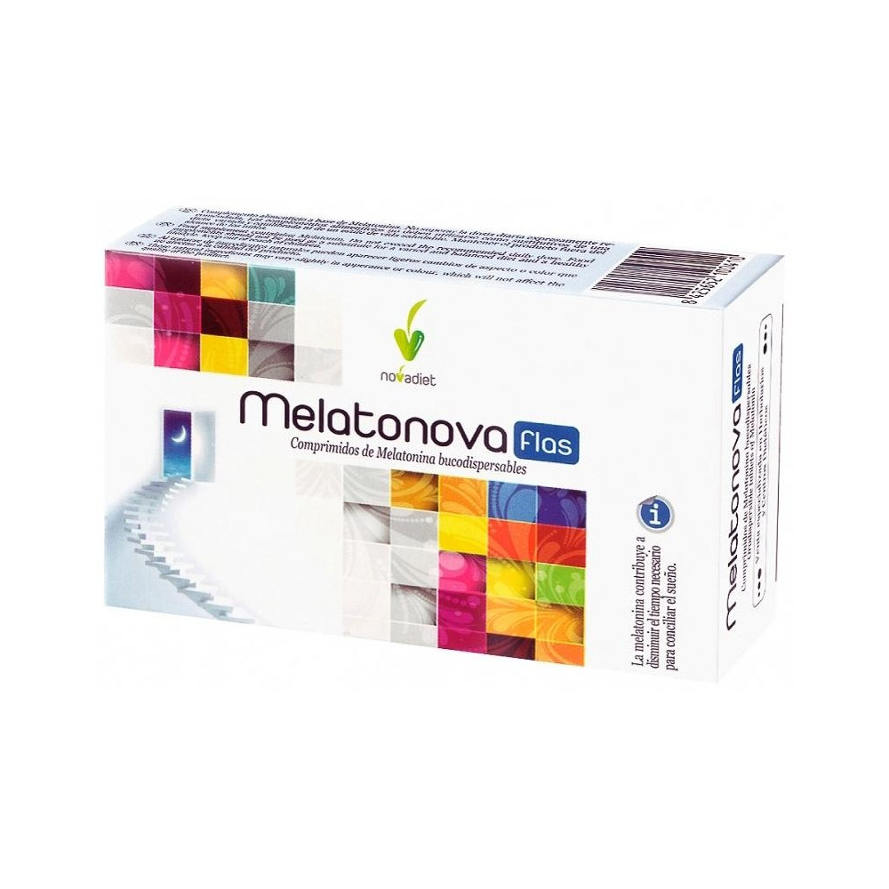 Novadiet Melatonova Flas Para El Sueño 30 Comprimidos Bucodispersables.