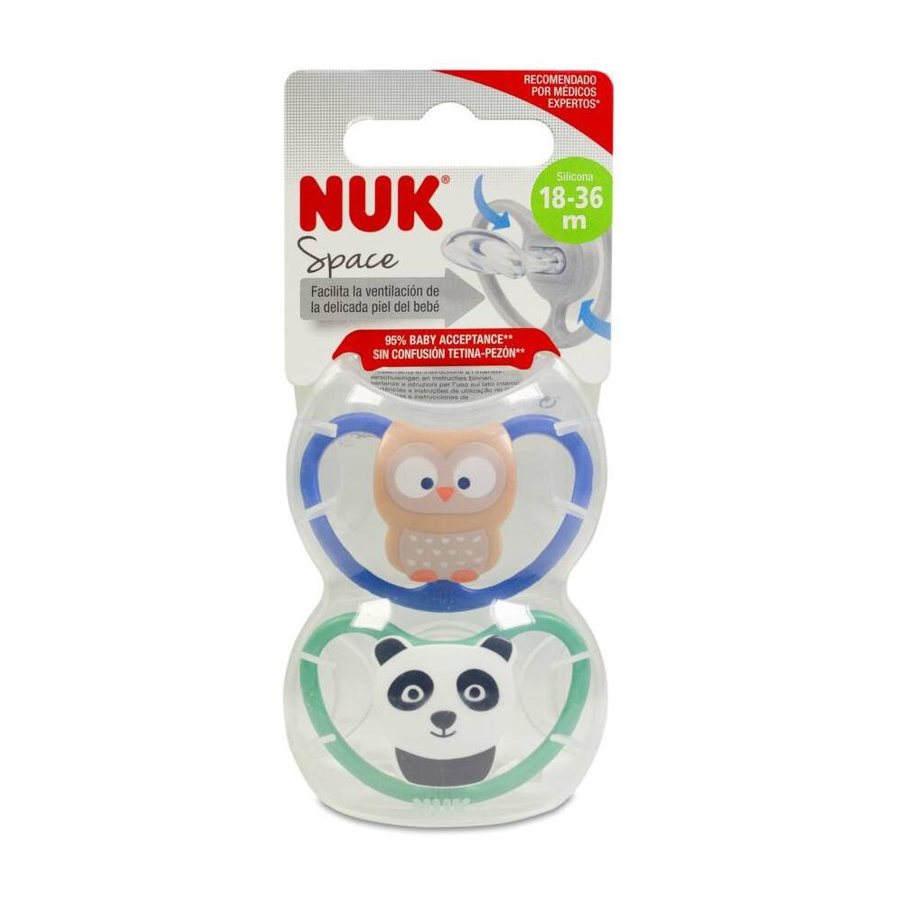 Nuk Chupete Space Cebra Silicona 18-36 Meses 2U