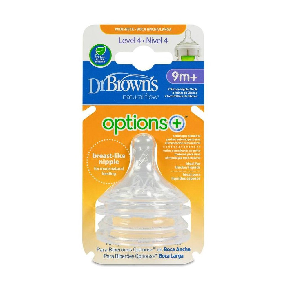 Dr. Brown'S Options+ Tetina Boca Ancha Cereales Nivel 4, 1 Ud
