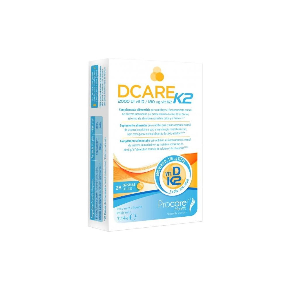 Procare Dcare K2 2000 Iu Vitamina D3 28 Cápsulas