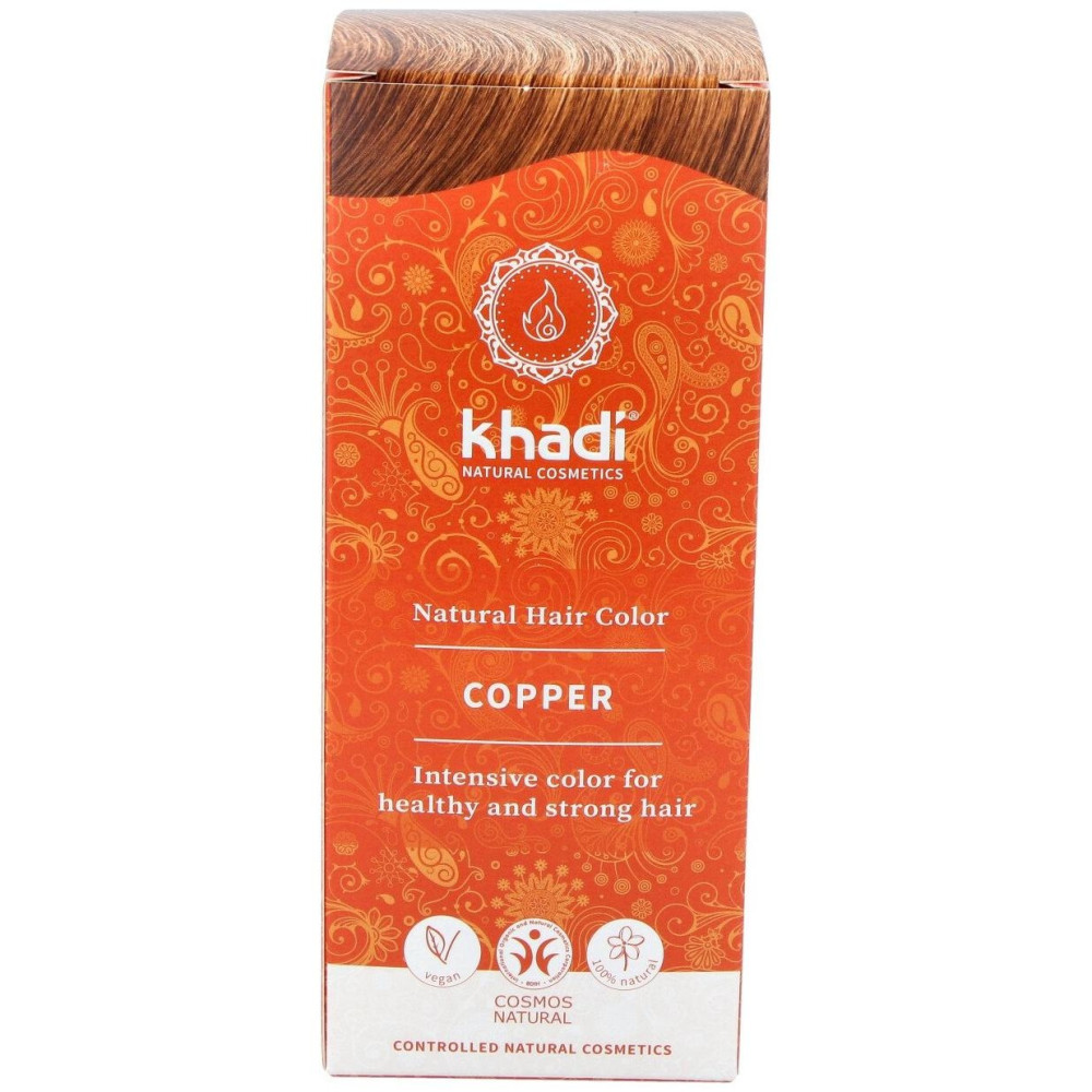 Khadi Herbal Color Cobre Brillante Rubio Y Rojizo 100G