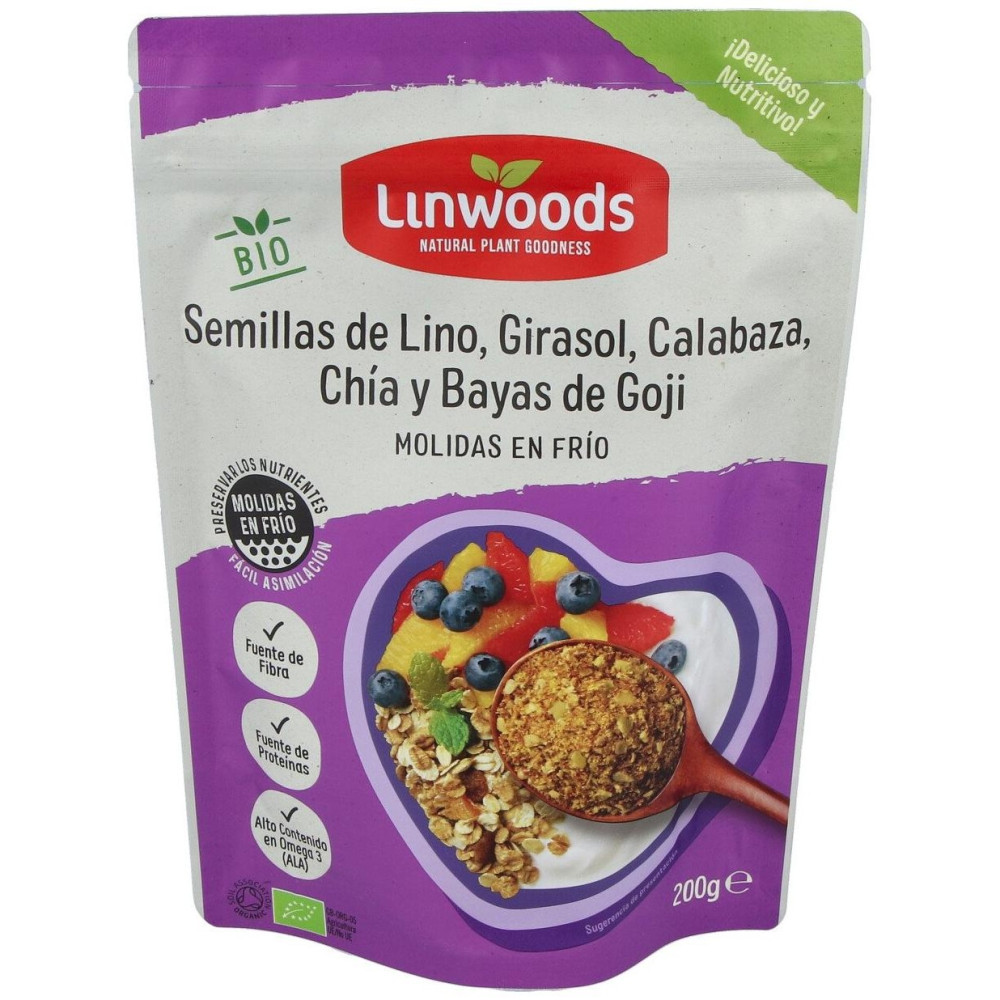 Linwoods Semillas Lino-Giras-Calab-Chia-Goji Molidas Bio 200G