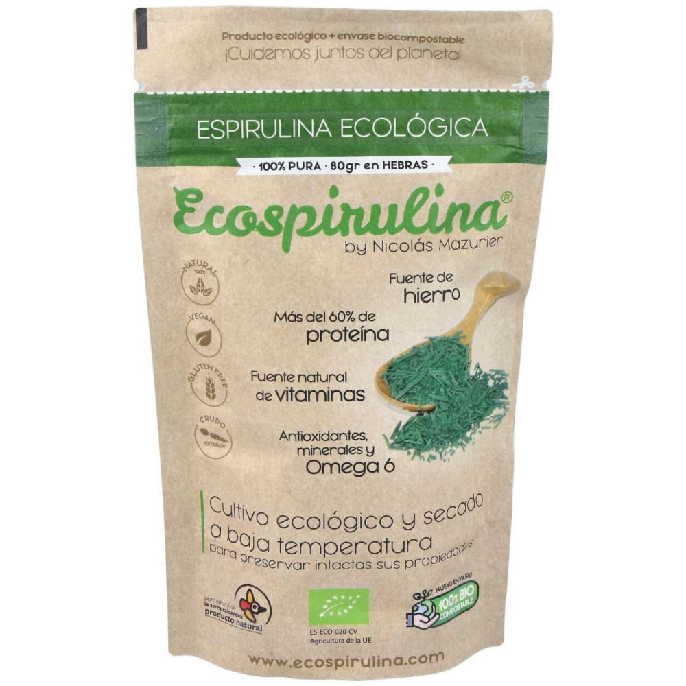 Ecospirulina Espirulina Pura En Hebras 80G