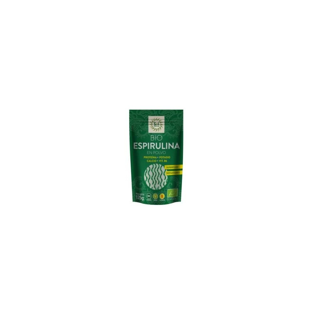 Solnatural Espirulina Polvo Bio S/G Vegan 125G