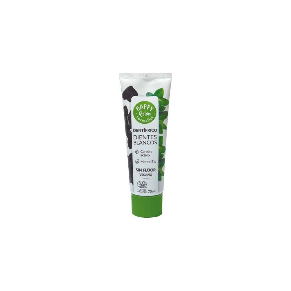 Happy Bio Cosmetics Dentifrico Dientes Blancos Carbon Activo-Menta 75Ml