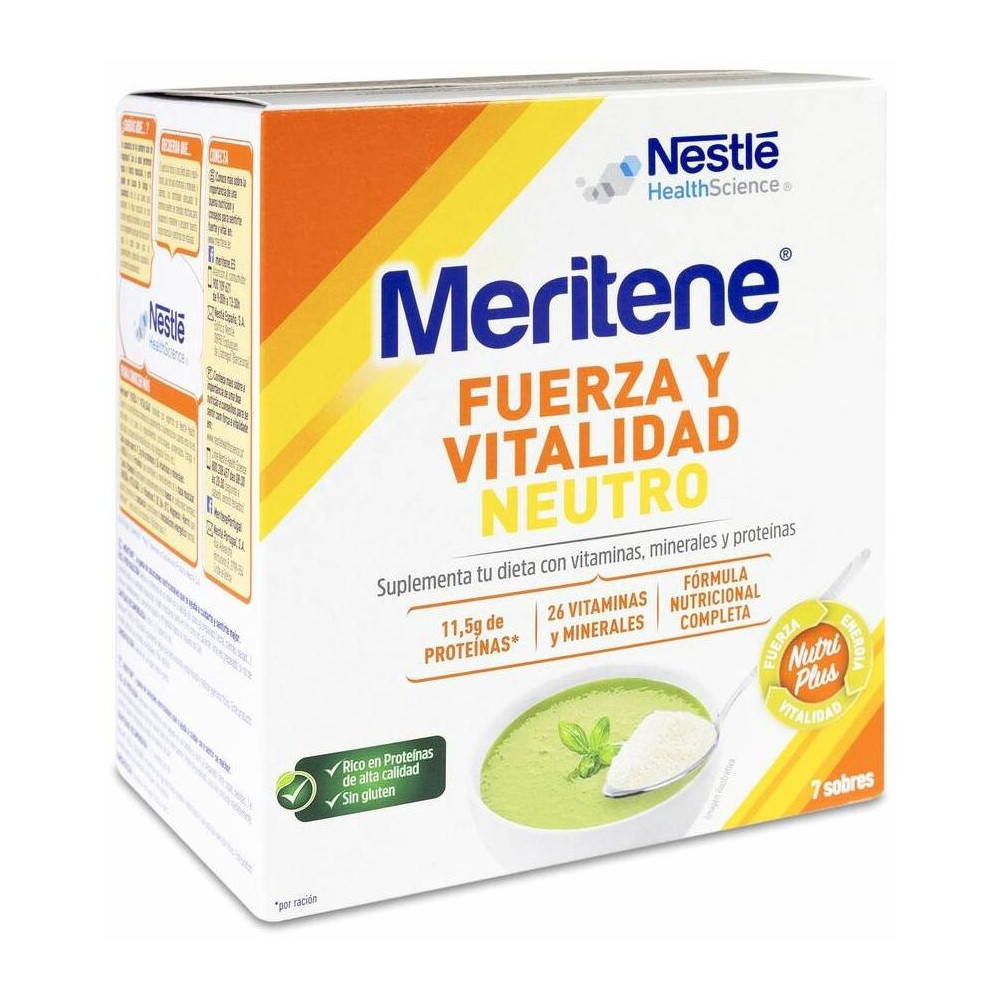 Meritene Fuerza Y Vitalidad Neutro Al Plato Sobres, 7 Sobres
