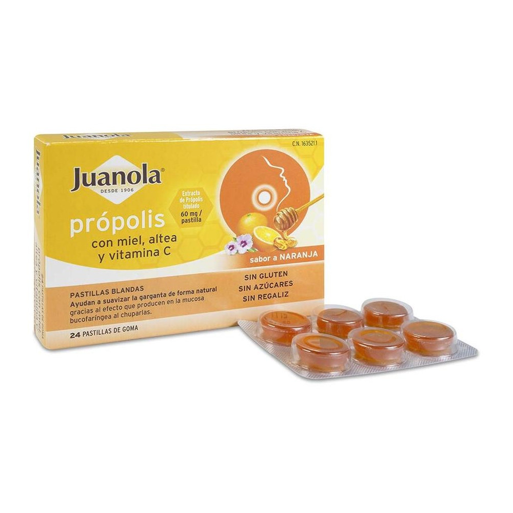 Juanola Pastillas Própolis Con Miel, Altea + Vitamina C Con Sabor A Naranja, 24 Uds