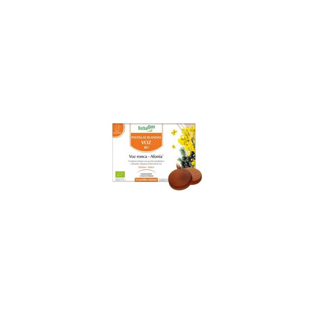 Herbalgem Pastillas Blandas Bio Voz Ronca Afonía Miel Limón 24Comp
