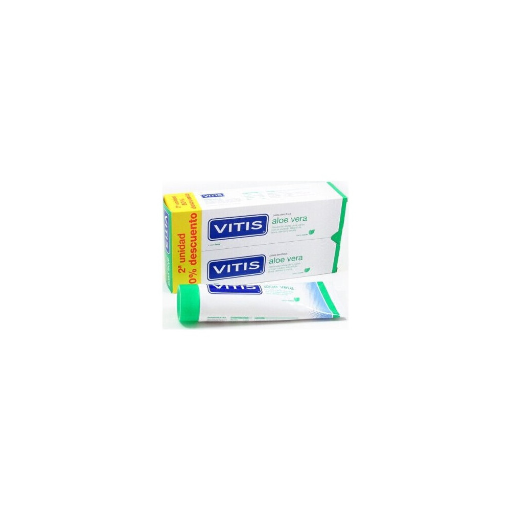 Duplo Vitis Pasta Dentífrica Aloe Vera Sabor Menta, 2 Unidades