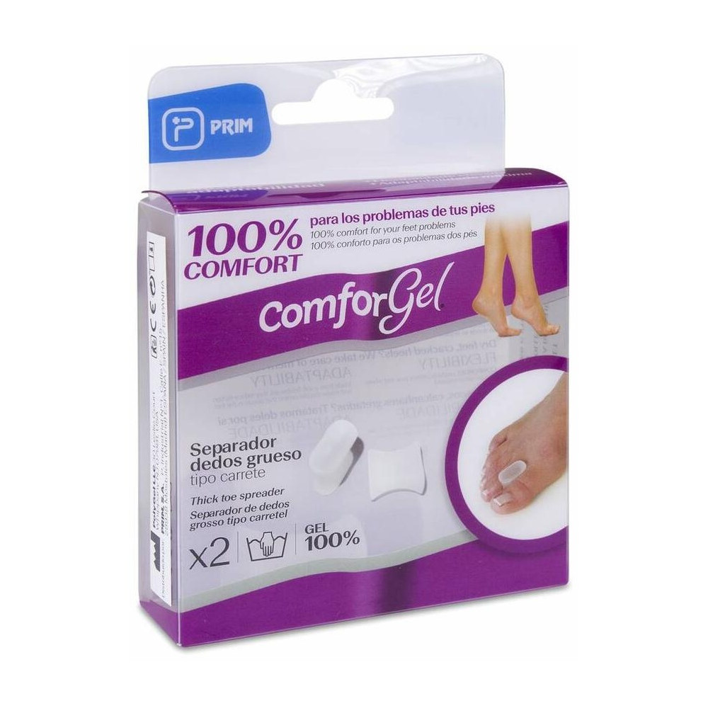 Comforgel Separador Dedos Grueso Carrete Talla M, 2 Uds
