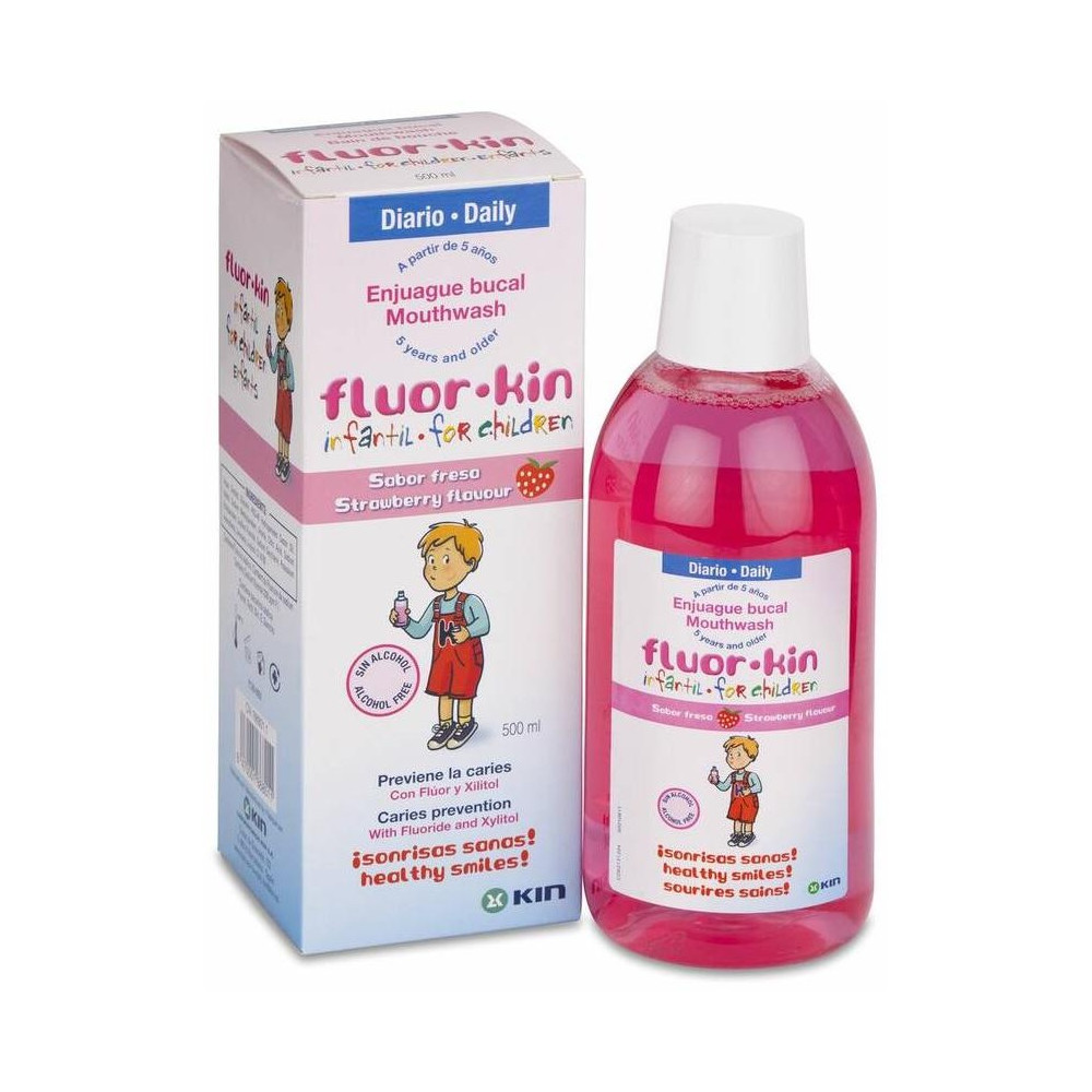 Fluorkin Infantil Enjuague Bucal Anticaries Fresa 500 Ml