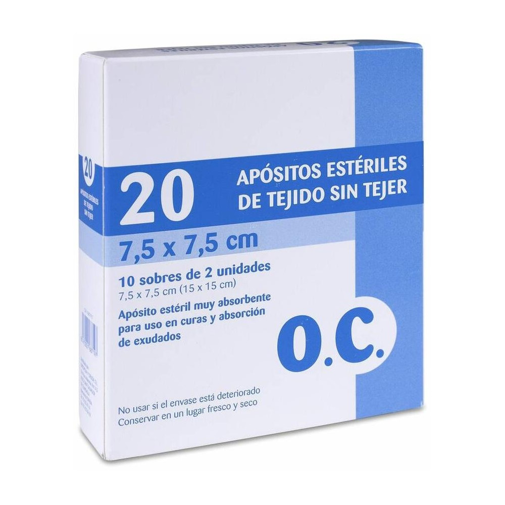 O.C. Apósitos Estériles Tejido Sin Tejer 7,5 X 7,5 Cm, 20 Uds