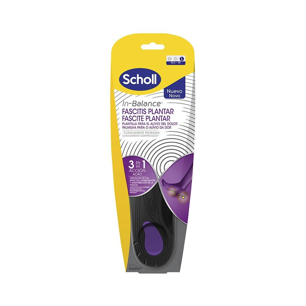 Fascitis Plantar Plantillas Anti-Dolor Con Tecnología In-Balance 3 En 1 Talla L 42,5-45 1 U