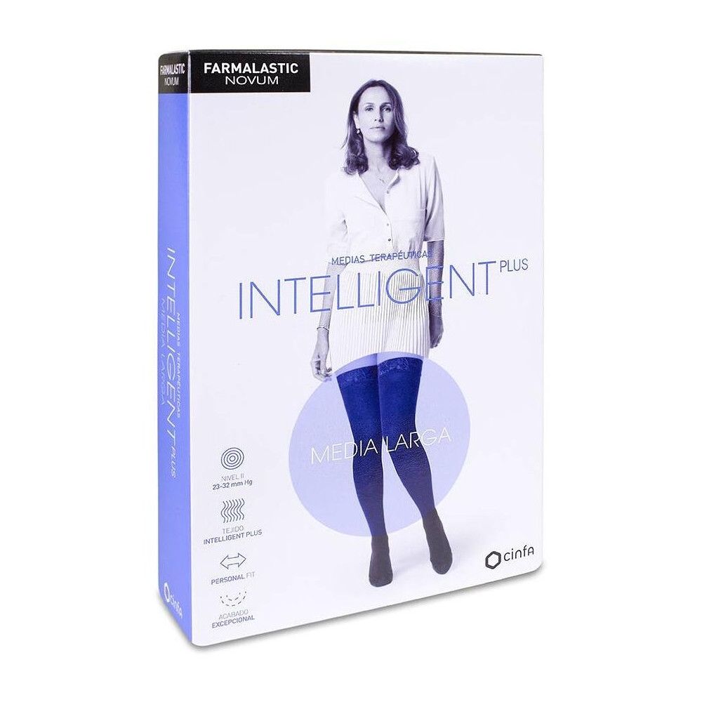 Farmalastic Novum Intelligent Media Larga Compresión Normal Antracita Talla 4, 1 Par