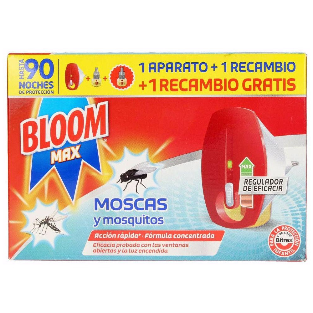Bloom Max Moscas Y Mosquitos Apto.Eléctrico + 2 Recargas 3 U