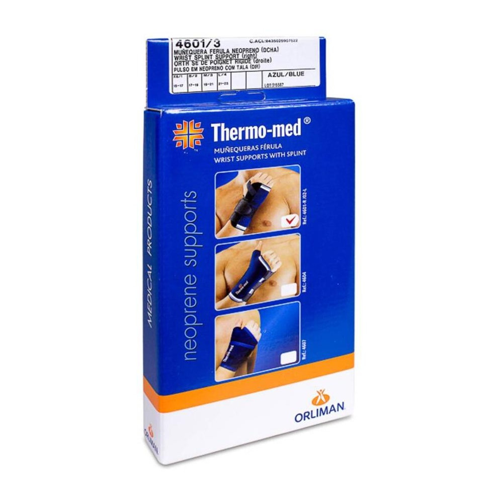 Orliman Muñequera Férula Neopreno Derecha 4601 Talla 3, 1 Unidad