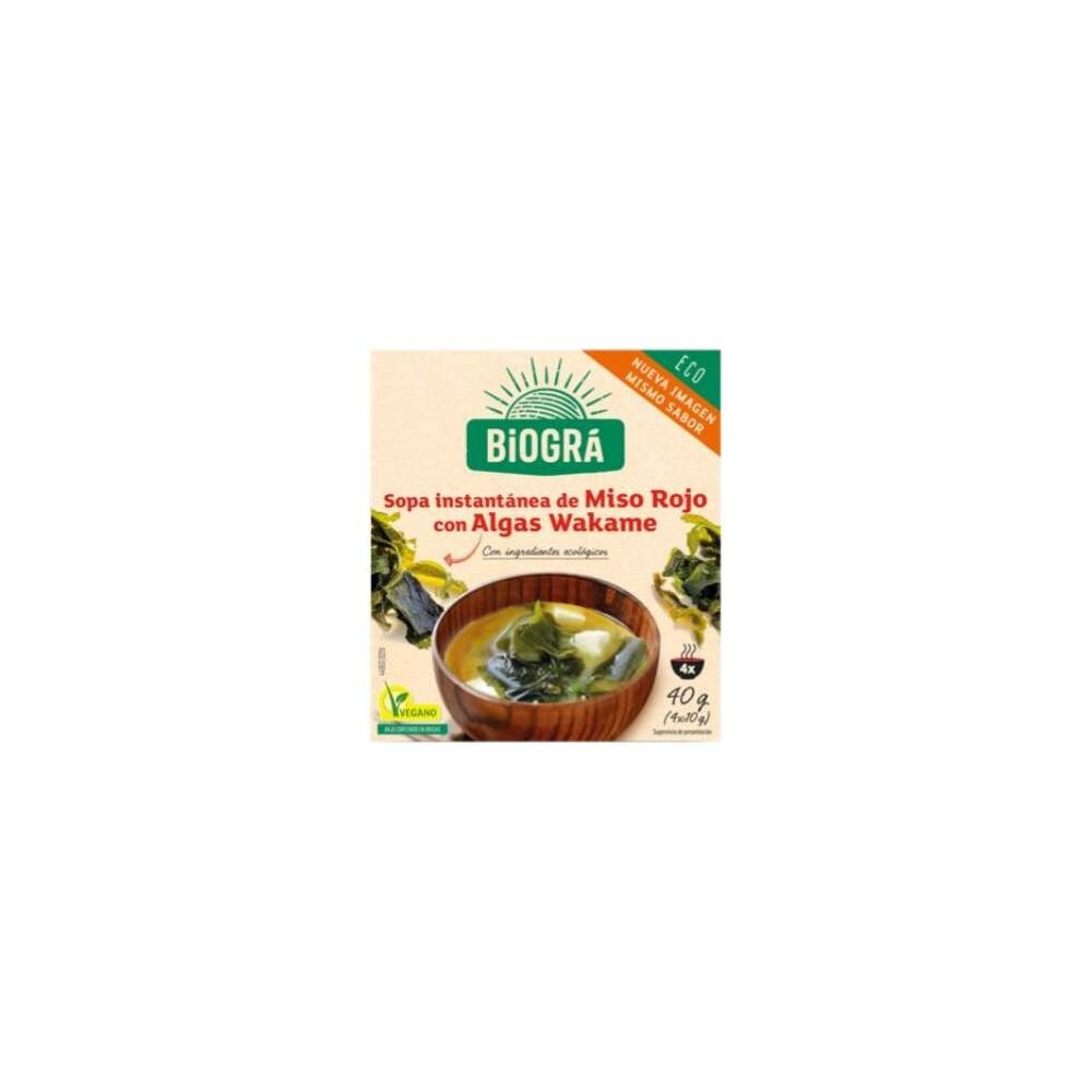 Biogra Sopa Miso Roj Algas Bio Sobres 40G